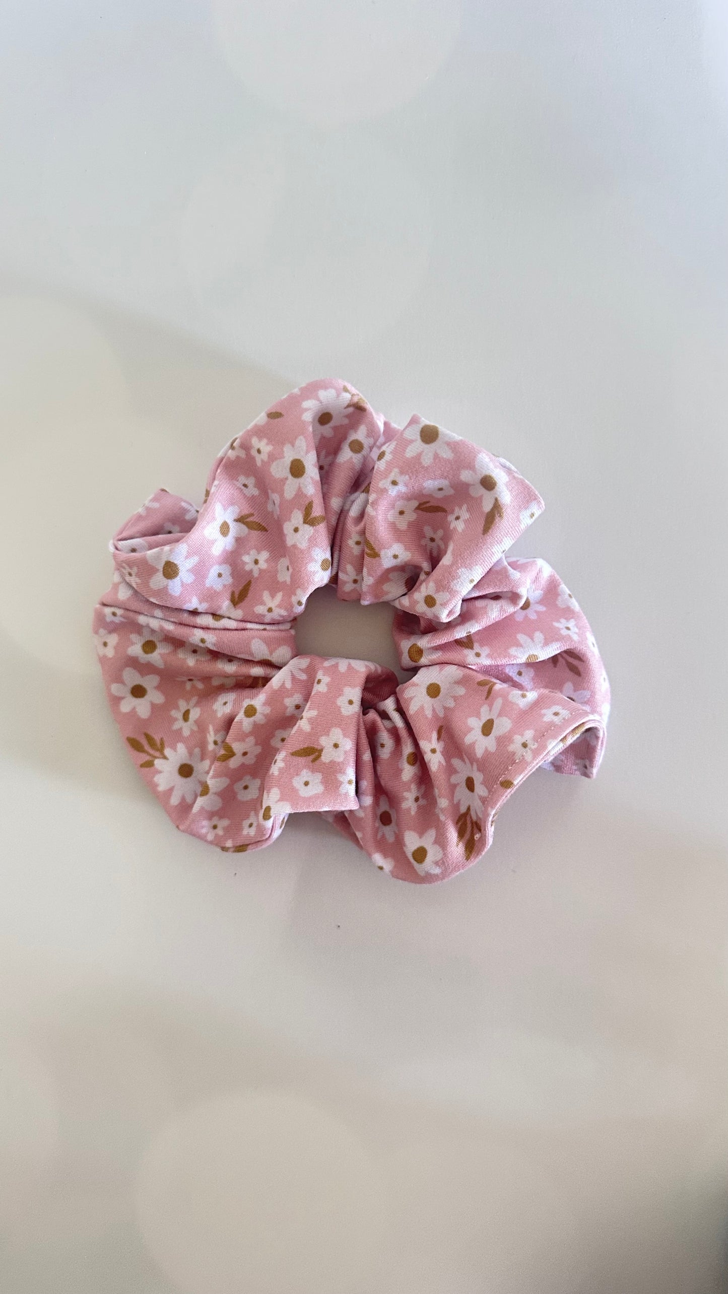 Pink Floral Scrunchie