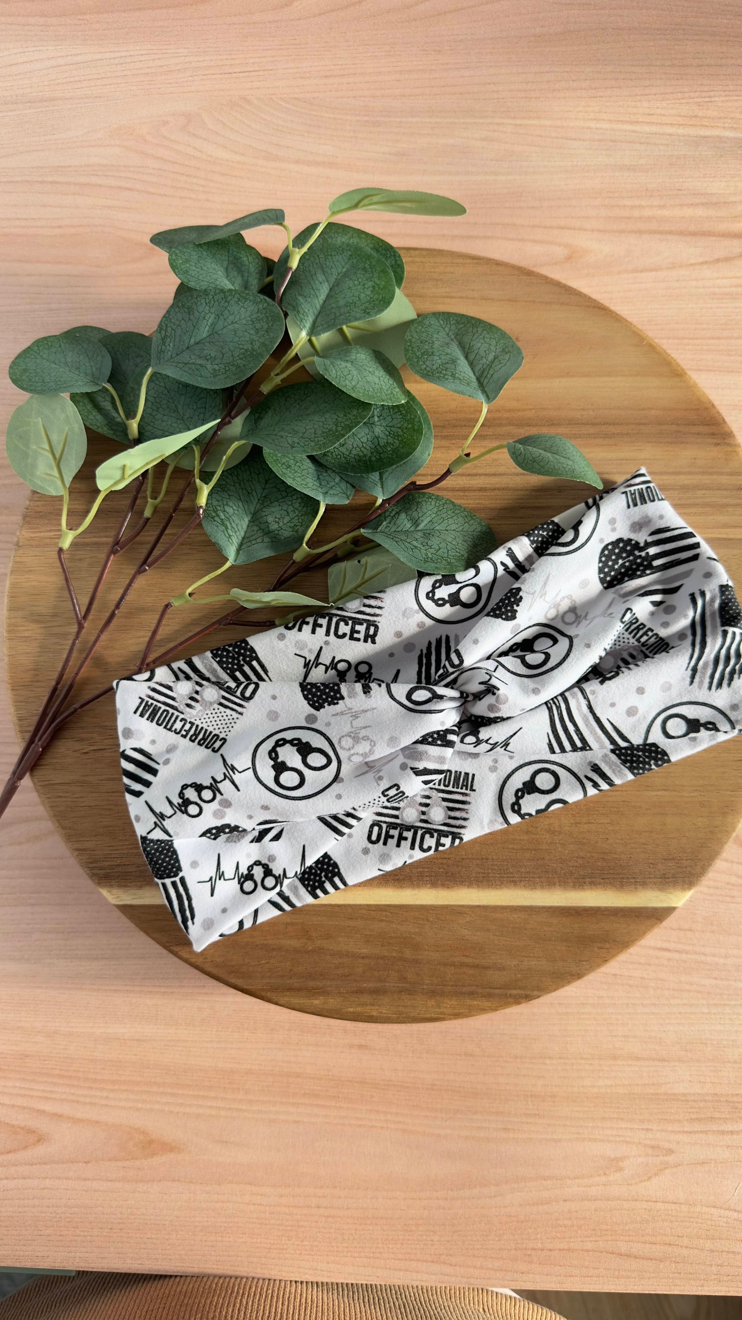 Correctional officer headband- Thin Gray Line twistband