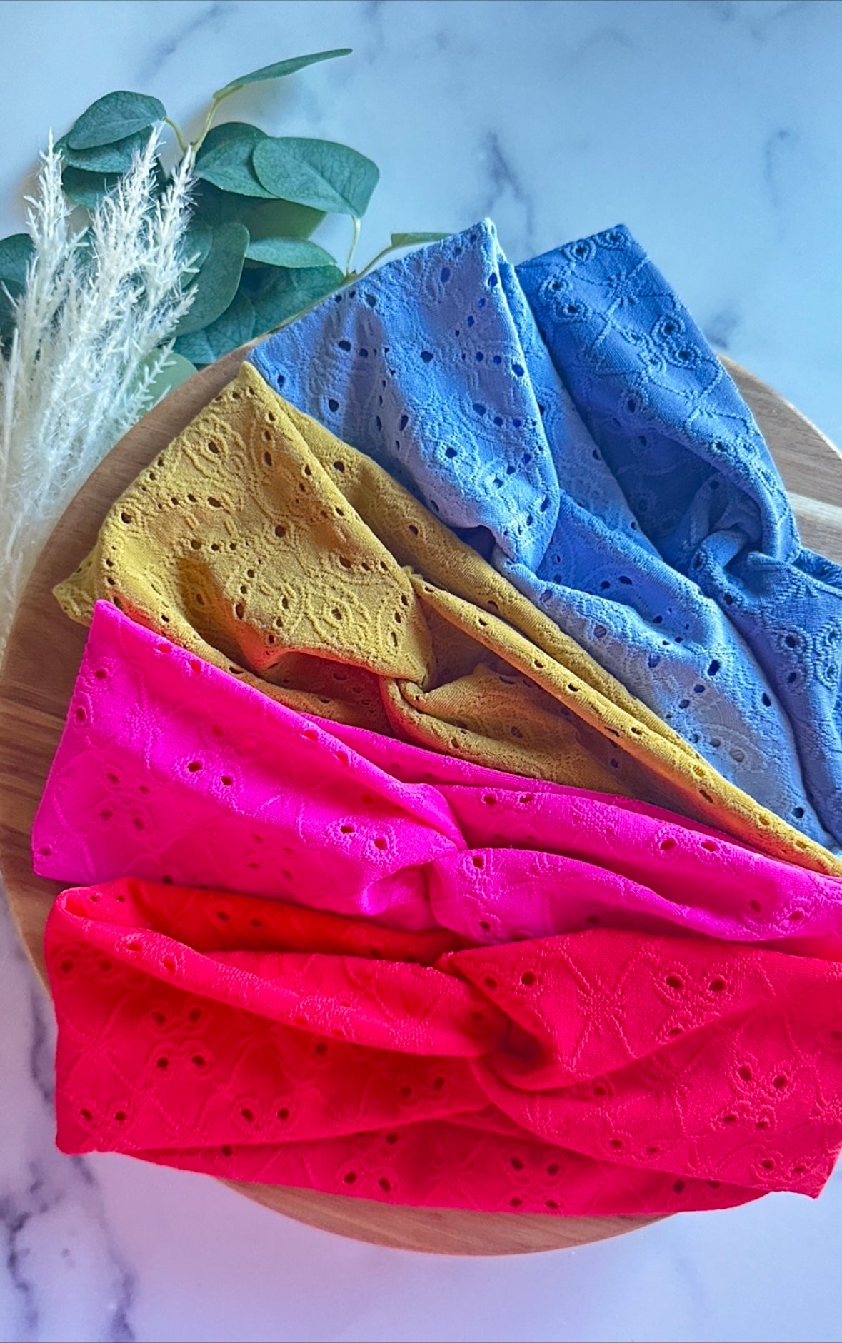 Eyelet twistbands multiple color choices