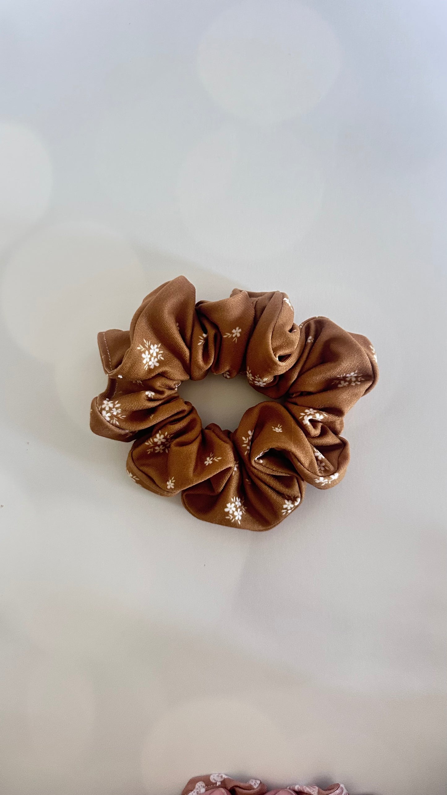 Golden Mustard Yellow Floral Scrunchie