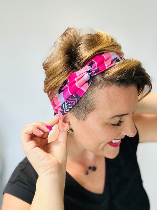 Pink Aztec Headband
