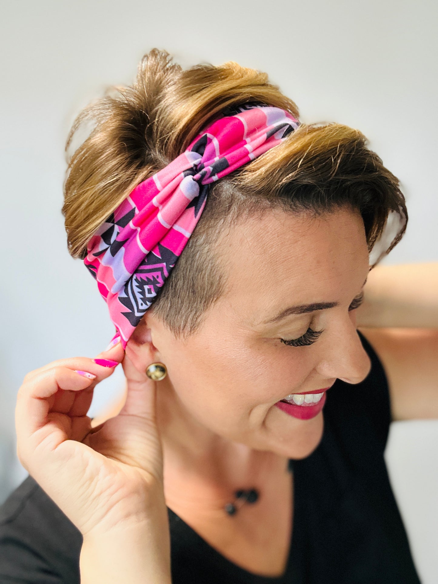 Pink Aztec Headband