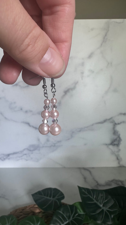 Pink Gemstone beaded earrings