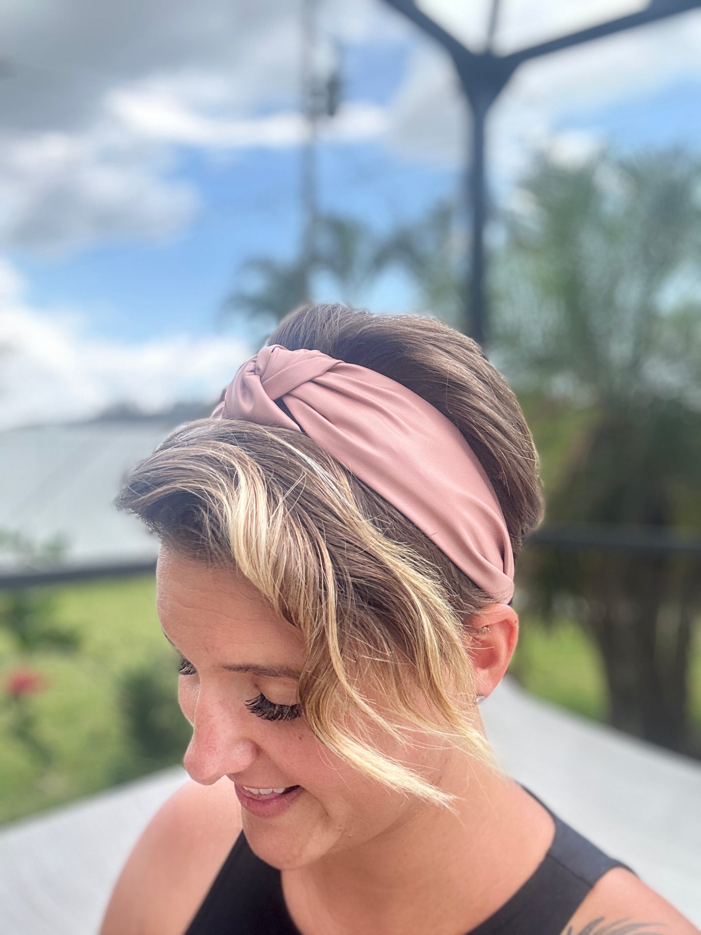 Faux leather solid band