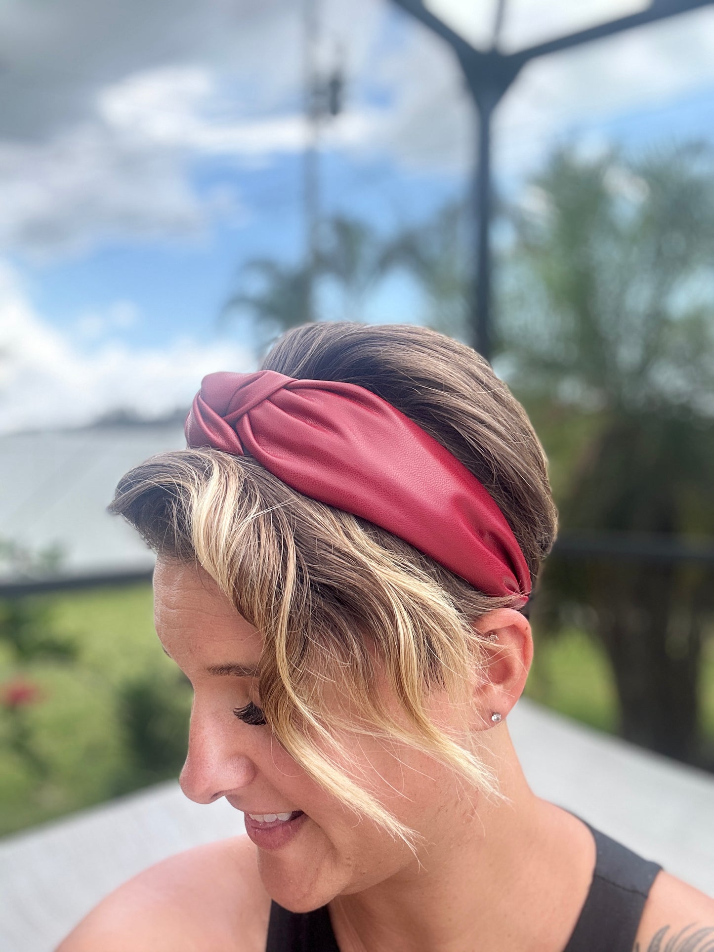 Faux leather solid band