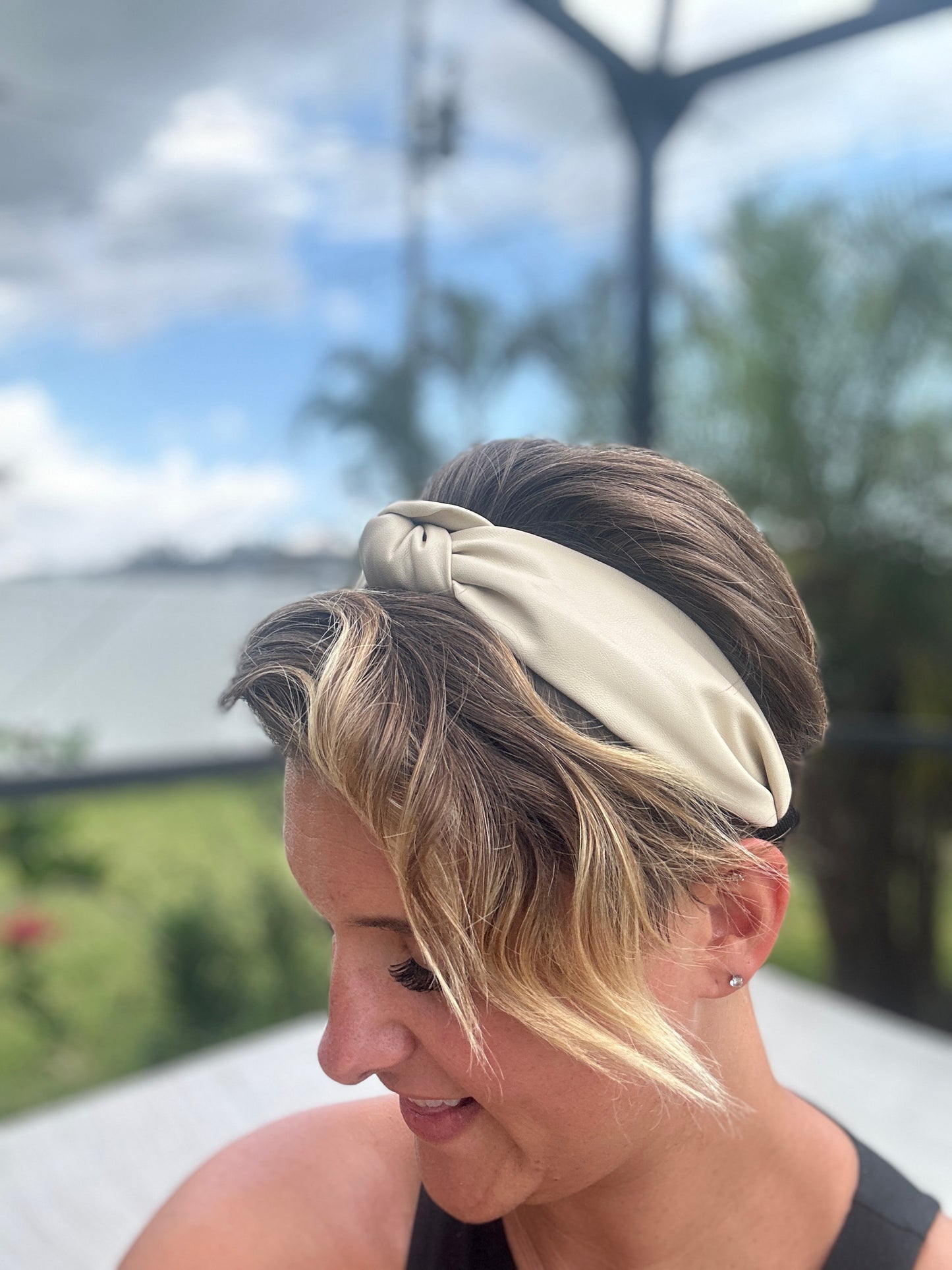 Faux leather solid band