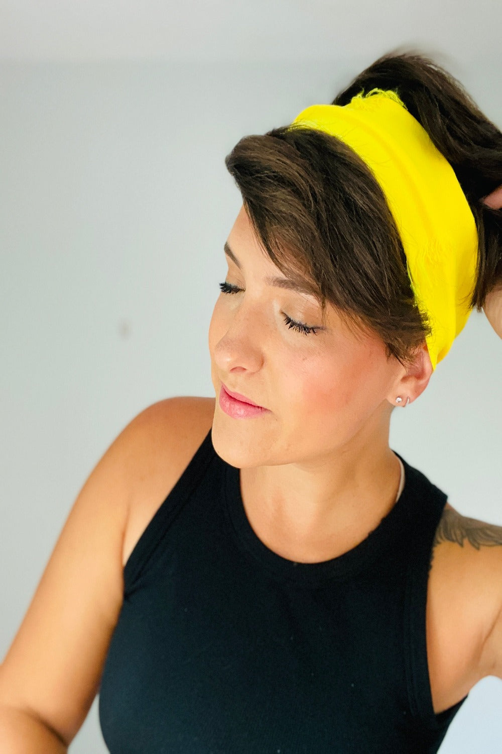 Neon Yellow Distressed Headband