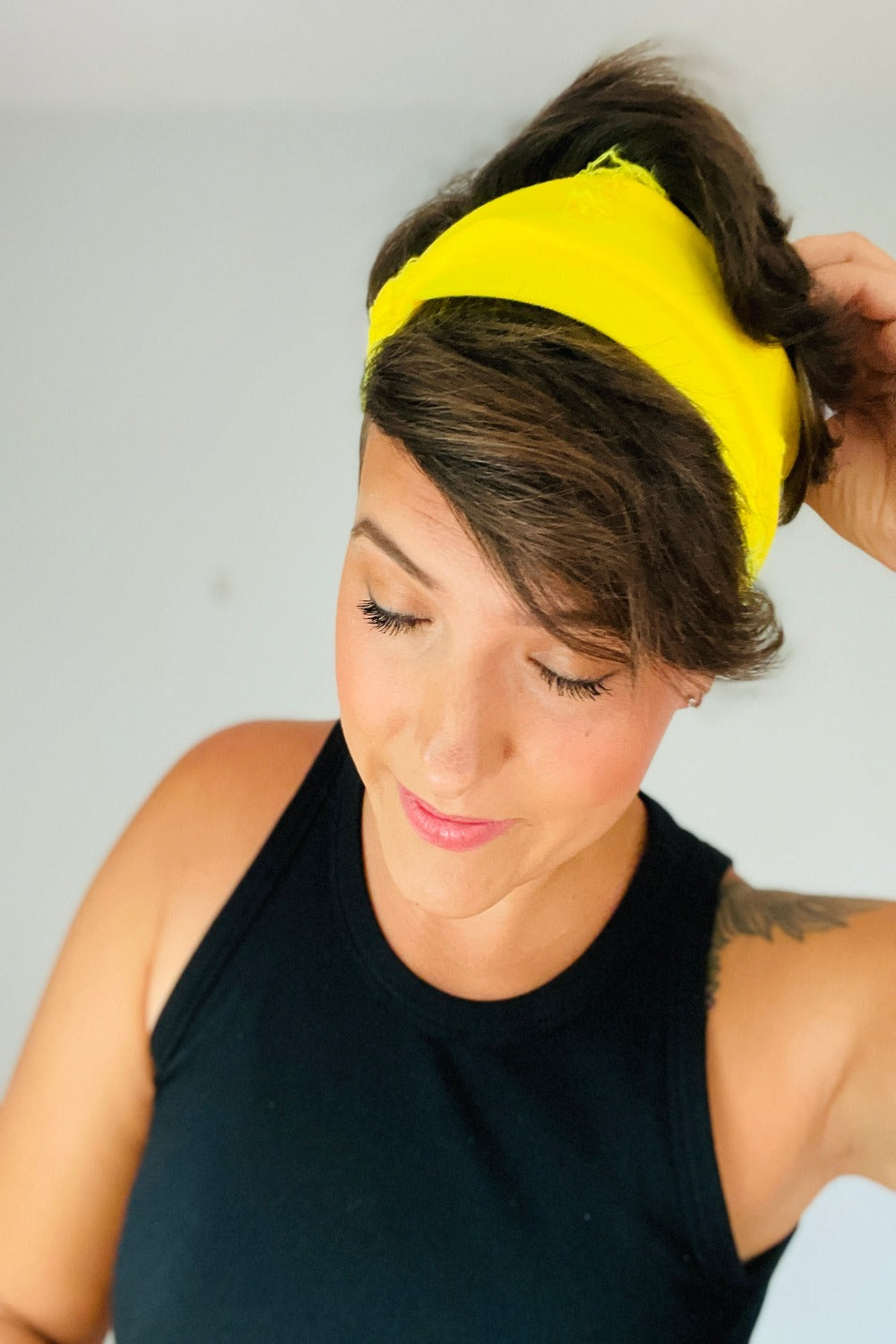 Neon Yellow Distressed Headband