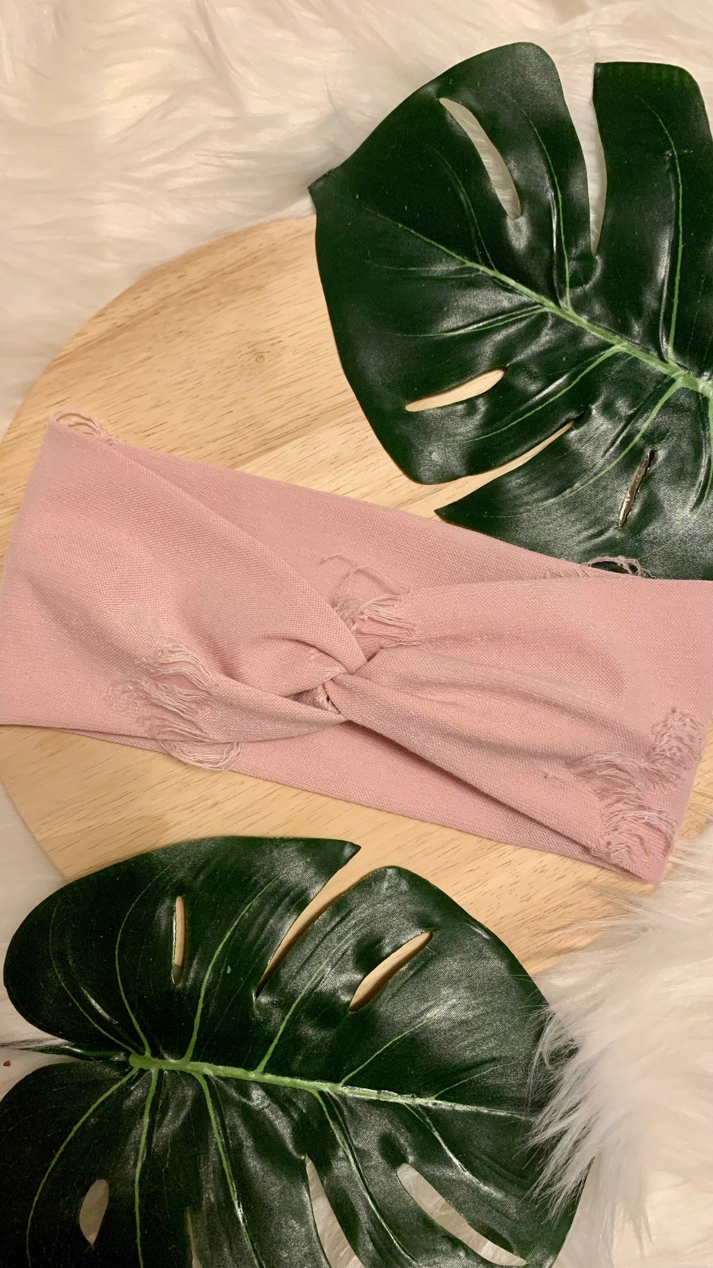 Pink Distressed Headband