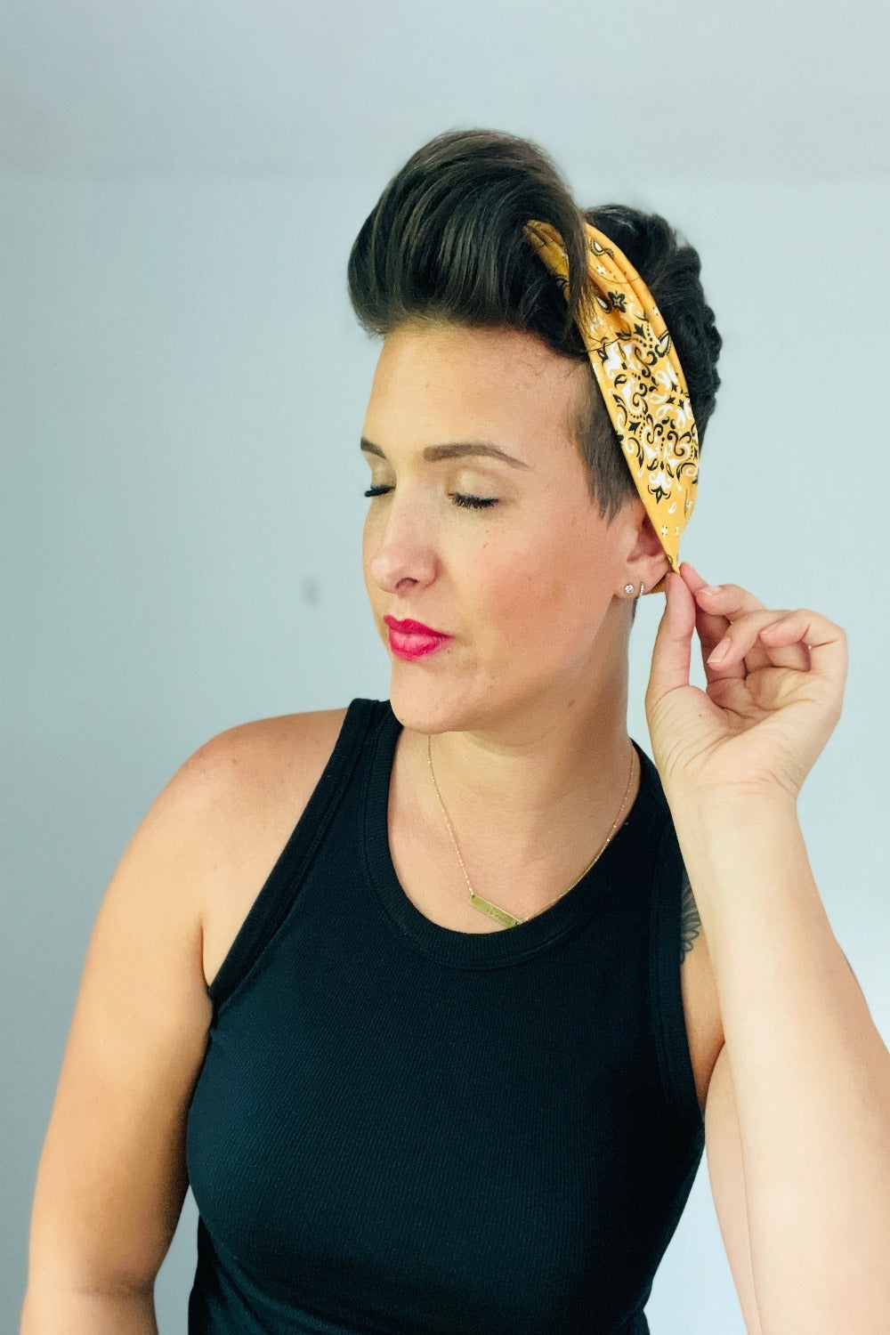 Mustard Bandana Print Headband
