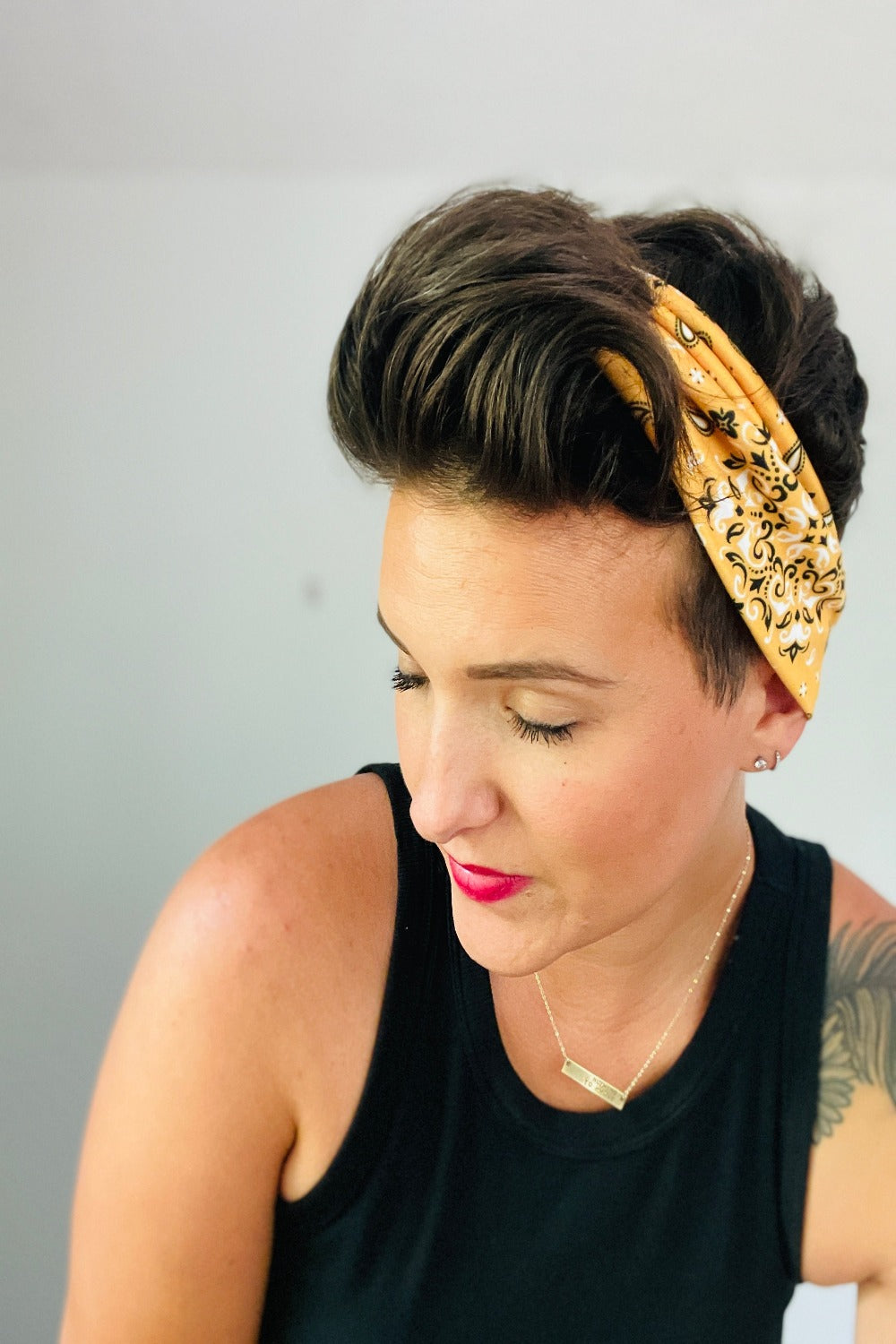 Mustard Bandana Print Headband