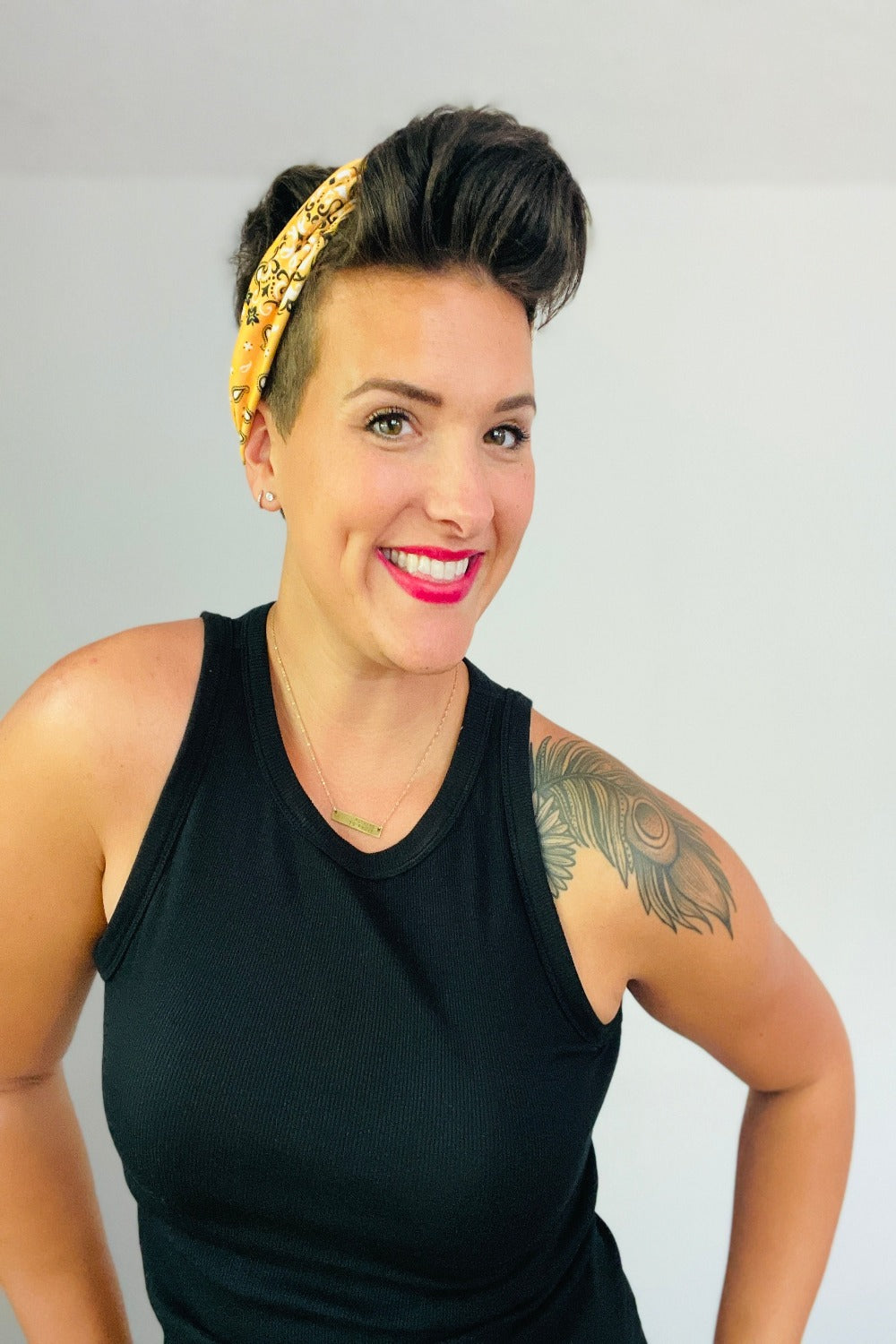 Mustard Bandana Print Headband