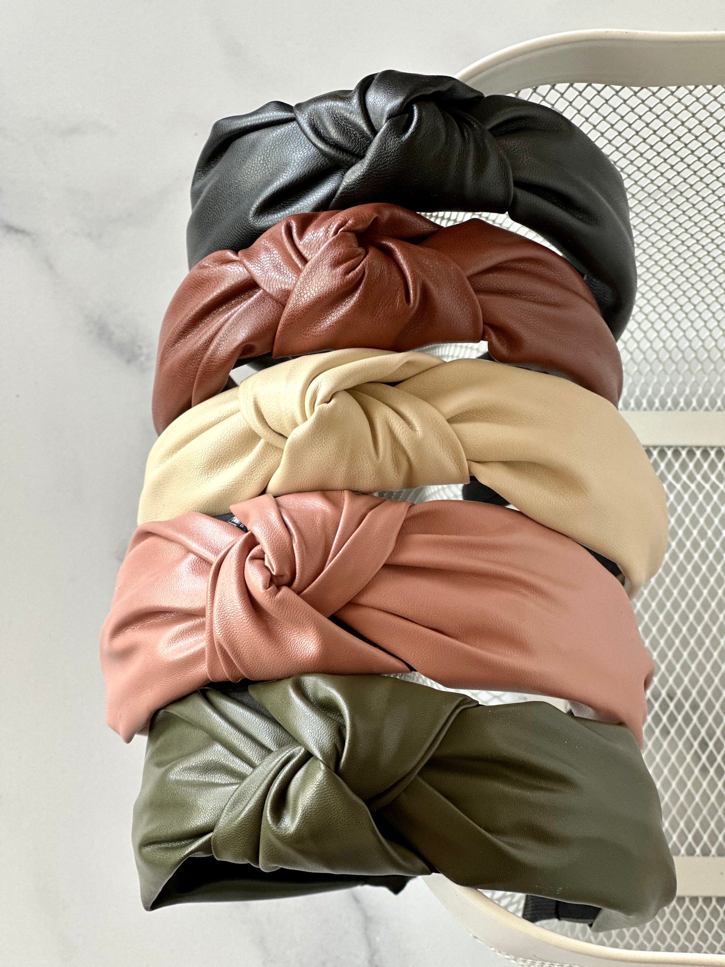 Faux leather solid band