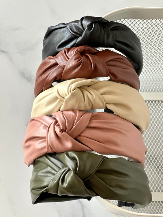 Faux leather solid band