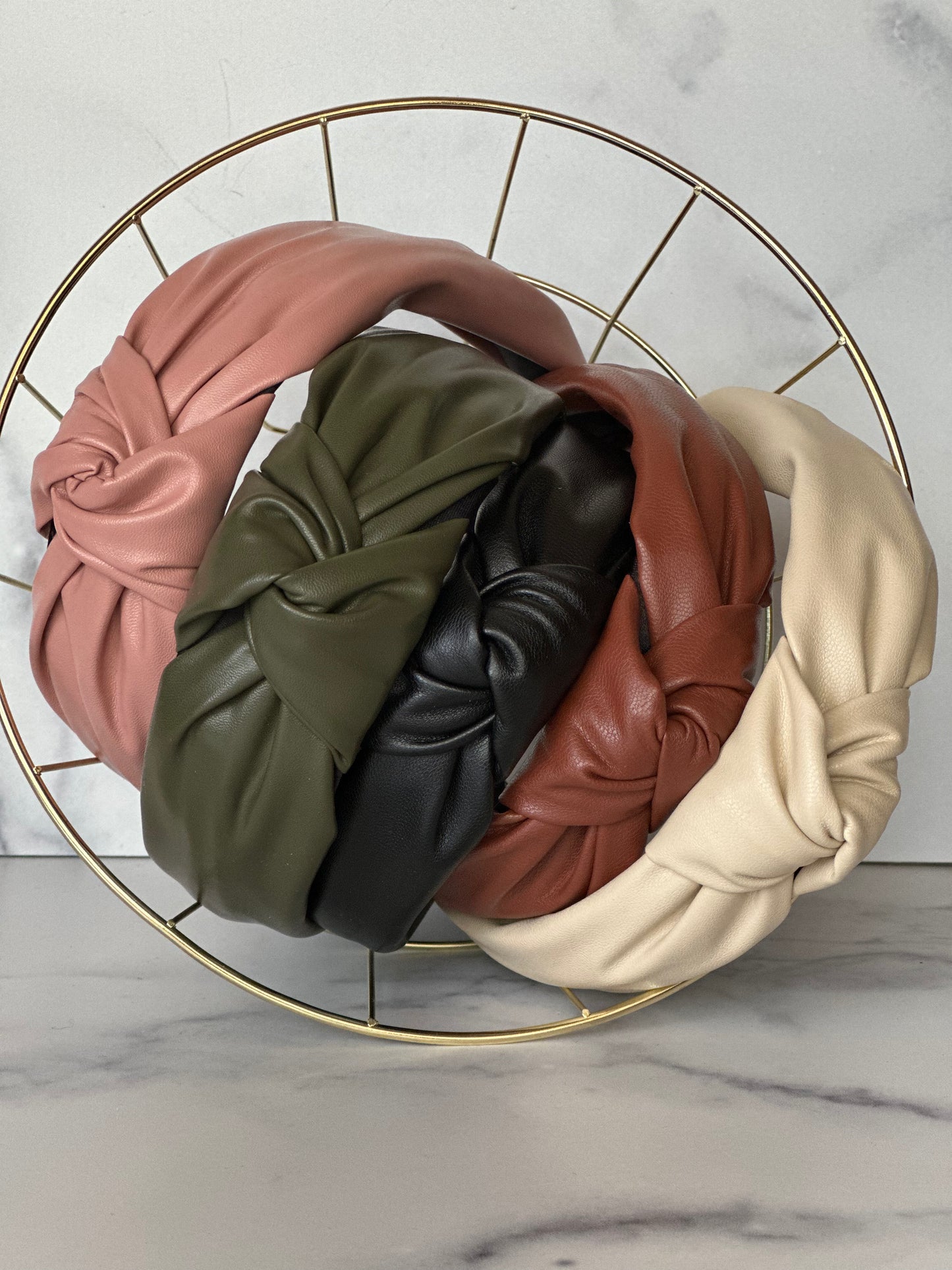 Faux leather solid band